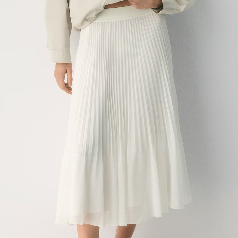 Aritzia Cream Midi Skirt